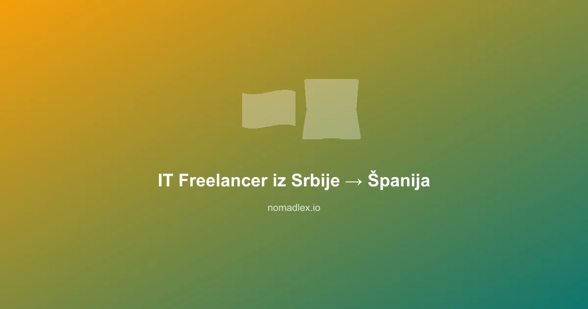 IT Freelancer iz Srbije: Kako legalno preseliti posao u Španiju 2026